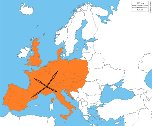 Trasporto in Europa, trasporti regionali, nazionali, internazionali Francia Italia
